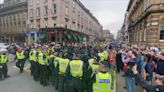 Celtic ultras kettled by cops as protesters chant 'Billy Boys' & throw missiles