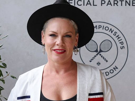 Pink is effortlessly chic as she enjoys lunch at Wimbledon