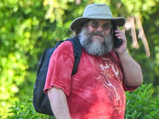 Jack Black, 54, looks unrecognizable with a grey and bushy beard in LA