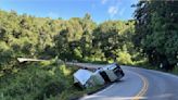 Road closed after big rig overturned near Gilroy