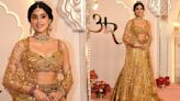 Janhvi Kapoor dipped in embellished gold Falguni Shane Peacock lehenga for Anant Ambani-Radhika Wedding