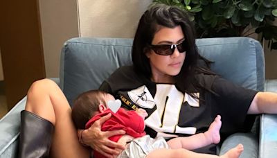 Kourtney Kardashian Shares Sweet Armchair Cuddle with Son Rocky in Cute New Photo