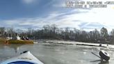 Father-and-son kayakers rescue pilot who crash-landed in icy creek