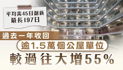 公屋回收｜去年收回逾1.5萬個公屋單位 較過往多55% 平均需45日翻新最長197日