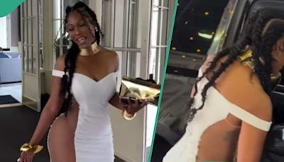 "She ate though": Lady becomes topic of discussion as she rocks sultry gown