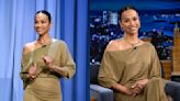 Zoe Saldana Embraces Fluidity in Khaite Dress With Rippling Effects for ‘Tonight Show,’ Talks ‘Avatar 3’ With Jimmy Fallon