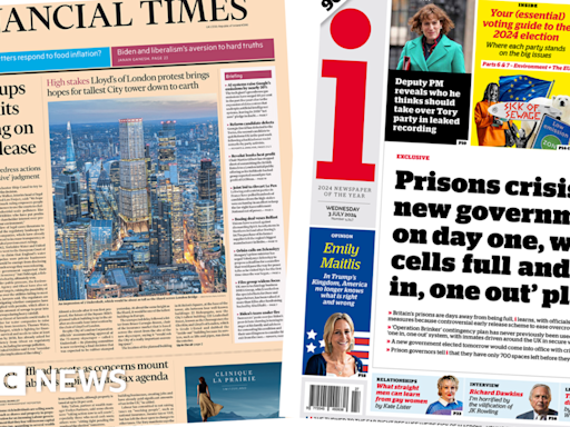 Newspaper headlines: Water groups 'facing lawsuits' and 'prisons near capacity'