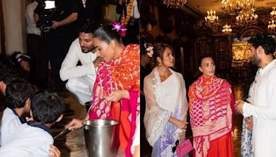 Kim Kardashian, Khloe Kardashian serve food to children at ISKCON temple during their visit to India for the Ambani wedding