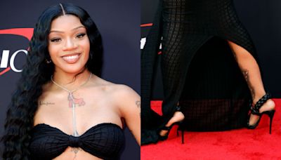 GloRilla Elevates 2024 ESPYs Red Carpet with Christian Louboutin Braided Strappy Heels