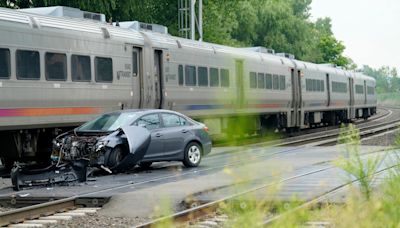 NJ Transit train strikes car in East Rutherford, causing delays of up to 60 minutes