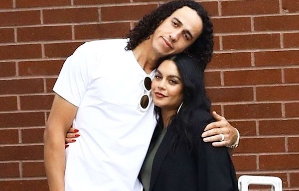 Pregnant Vanessa Hudgens Wears Tight Green Maxi Dress, Cuddles Up to Husband Cole Tucker on Date Night