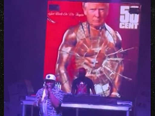 50 Cent Uses Trump's Face While Performing 'Many Men' After Assassination Attempt