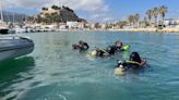 Neumáticos, restos de fibra de una embarcación y un pantalán o una bicicleta: sacan 604 kilos de basura del puerto de Dénia