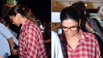 Deepika Padukone's Extremely Relatable Pregnancy Style Continues In A Casually Chic Plaid Look With Kohlapuri Sandals