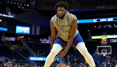 76ers' Joel Embiid Pictured Taking Part In Practice amid Injury Rehab, Return Rumors