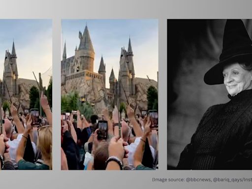 Dame Maggie Smith: Harry Potter fans raise wands for professor McGonagall outside Florida’s Hogwarts Castle, video goes viral