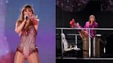 Taylor Swift Kicks Up Her Custom Sparkling Pink Christian Louboutin Boots During Eras Tour in Buenos Aires