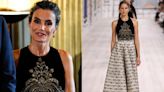 Queen Letizia Favors Intricate Embroidery in Christian Dior Couture Dress at Spanish Embassy Reception in Paris Ahead of Olympics