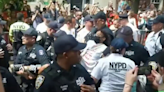 Anti-Israel agitators destroy floats at New York Pride parade, block parade route