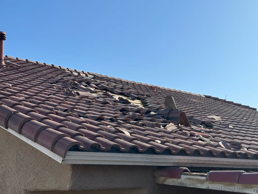 Las Vegas family shares shock after wind rips part of roof off home in northwest valley