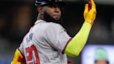 Ozuna warms up for the Home Run Derby with 2 blasts in the Braves' 6-1 win against the Padres