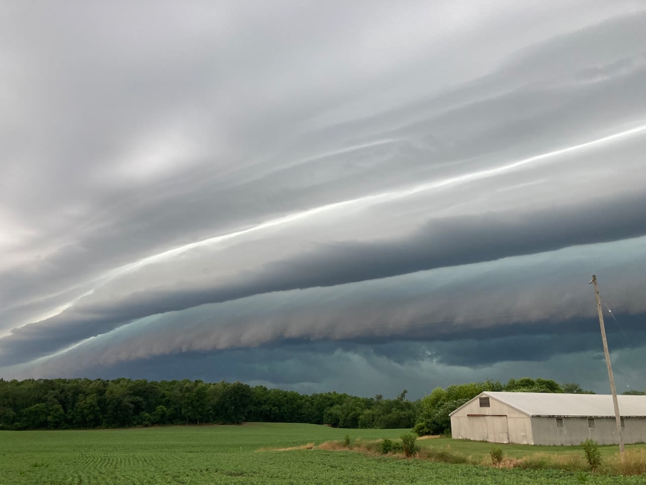 What caused these ominous shelf clouds to stretch across Michigan skies