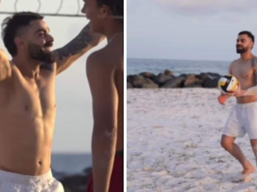 Virat Kohli goes shirtless at beach volleyball in Barbados, fans react: ‘Ageing like fine wine’