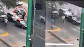 Conductor gandalla y sus escoltas golpean a automovilista tras percance