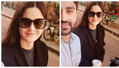 Katrina Kaif all smiles on day out in London; actress' long coat leaves fans wondering if she is 'hiding' pregnancy - Times of India