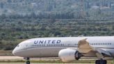 A United Airlines Airbus jet had to turn around after a piece of its engine lining fell off during takeoff