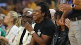 Jay-Z Sits Courtside With Blue Ivy at NBA Finals in Black Tee, Joggers & Puma Sneakers for Game 5