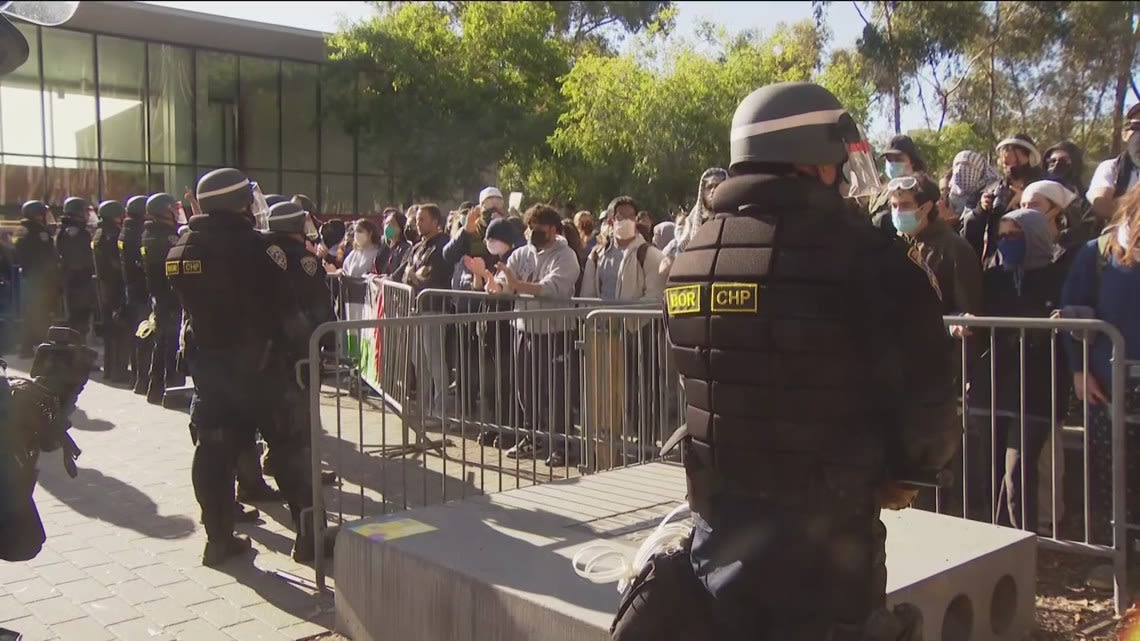 Dozens of UC San Diego student protesters released after being arrested for unlawful assembly