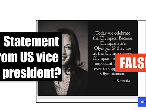 Fake Kamala Harris quote circulates amid 2024 Olympics