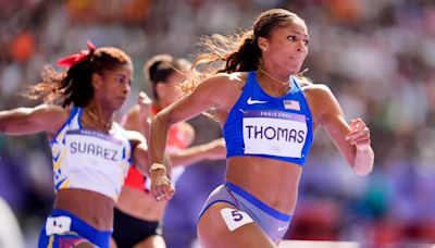 Gabby Thomas advances to women's 200m semis; Shericka Jackson withdraws