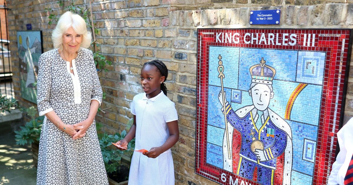 Camilla's brilliant six-word reply after children show her a mosaic of Charles