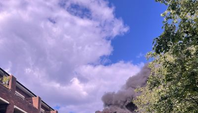 Hackney fire: Residents flee as huge blaze breaks out at block of flats with 100 firefighters battling flames