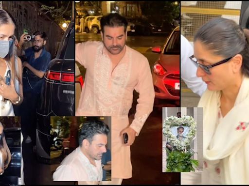 'Inappropriate, disrespectful':Malaika Arora trolled for wearing sleeveless pant-suit for her father's prayer meet; Arbaaz Khan attends, Arjun Kapoor skips