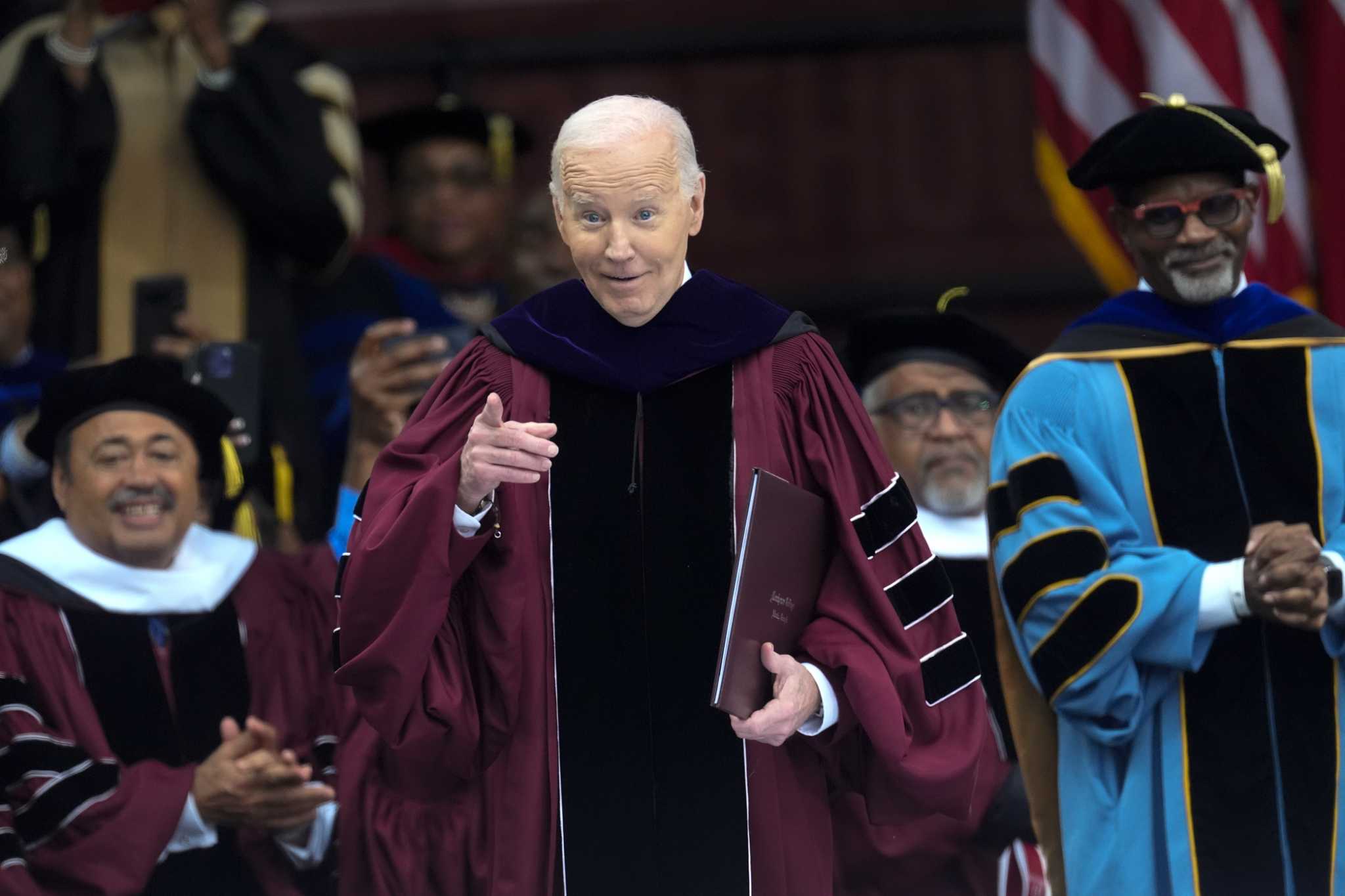 Biden tells Morehouse graduates that scenes in Gaza from the Israel-Hamas war break his heart, too