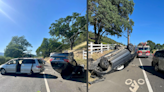 Car flips over after 3-vehicle crash in Napa County, 7 passengers involved