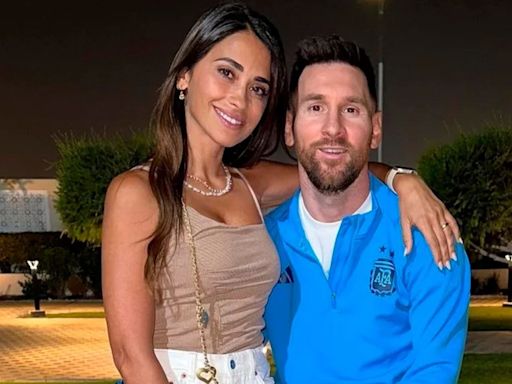 Antonela Roccuzzo compartió una foto de Lionel Messi con su perro Abú y sorprendió con un detalle argentino