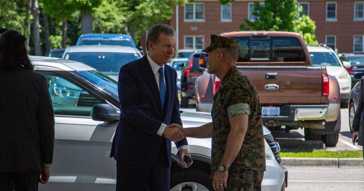 Governor Cooper visits Camp Lejeune, tours ongoing military construction projects