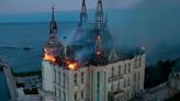 Flames engulf Ukraine’s ‘Harry Potter castle’ after deadly Russian missile attack