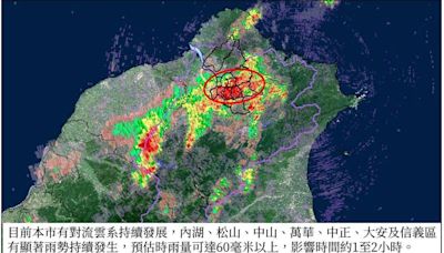 北市強降雨影響約1.5小時 災害應變中心二級開設