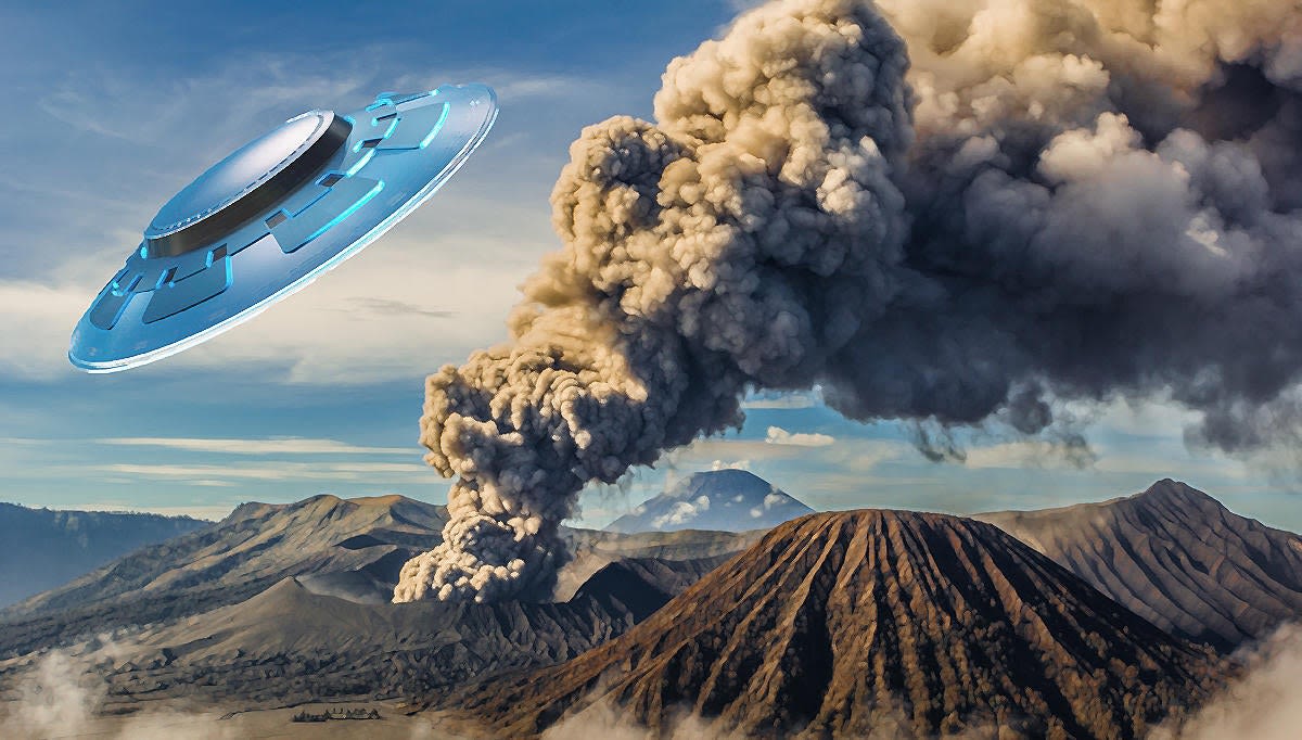 Shocked Witnesses Watch UFO Fly Directly Into Active Volcano