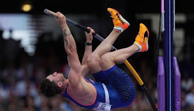 Video of French pole vaulter goes viral after manhood knocks off bar