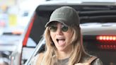 Suki Waterhouse keeps it casual at LAX four months after giving birth