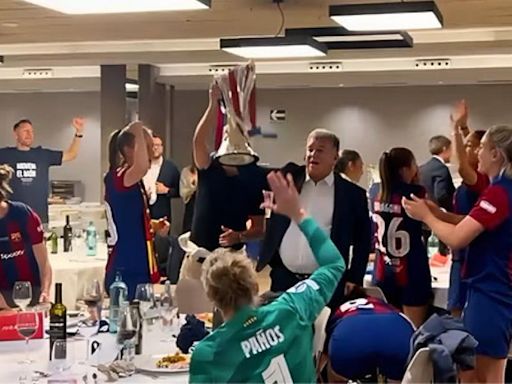 Así fue la fiesta de celebración en el hotel del Barça