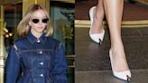 Sydney Sweeney Adds Slight Edge in White McQueen Pumps With Metal Tip in NYC