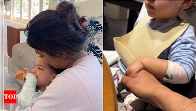 Priyanka Chopra gets emotional as Malti Marie holds her hand tightly during feeding time | Hindi Movie News - Times of India