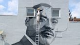 Mural of Martin Luther King Jr. being painted on side of Youngstown building